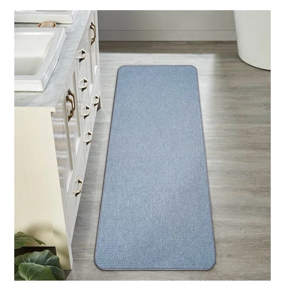 Ultra Thin Non-Slip Blue Bath Mat (21”x47”) (A269)